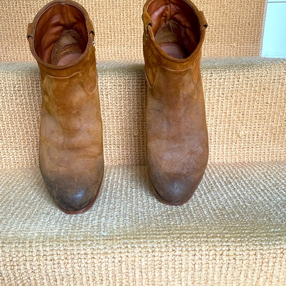 Distressed leather suede ankle boots, sz 40 from Garnet Hill